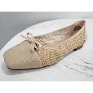 NEW NO BOX Size 7.5 WIDE Cliffs White Mountain gold slip on loafer flats taupe‎